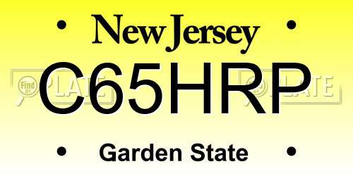 C65HRP New Jersey License Plate