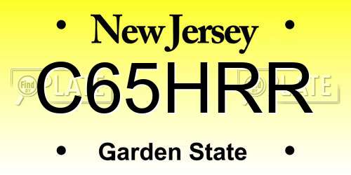 C65HRR New Jersey License Plate