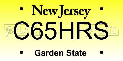 C65HRS New Jersey License Plate