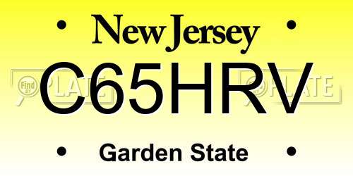 C65HRV New Jersey License Plate