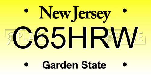 C65HRW New Jersey License Plate