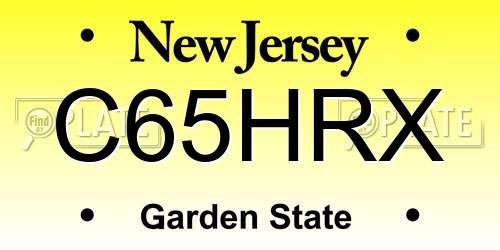 C65HRX New Jersey License Plate