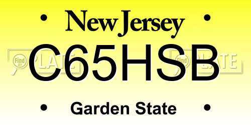 C65HSB New Jersey License Plate