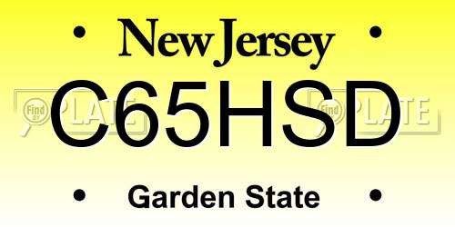 C65HSD New Jersey License Plate