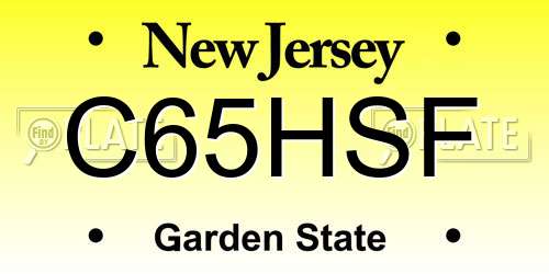 C65HSF New Jersey License Plate
