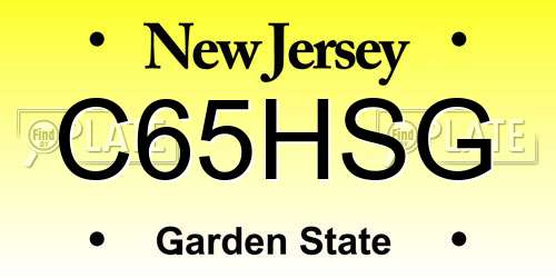 C65HSG New Jersey License Plate