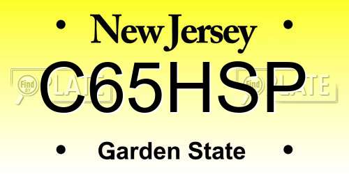 C65HSP New Jersey License Plate