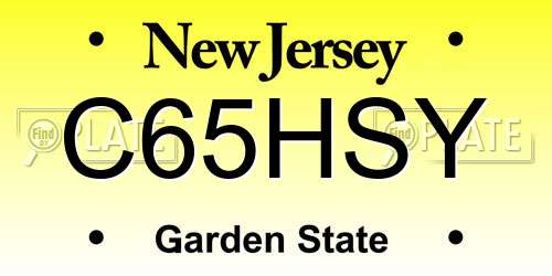 C65HSY New Jersey License Plate