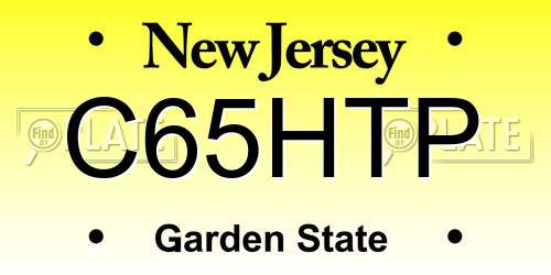 C65HTP New Jersey License Plate