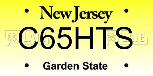 C65HTS New Jersey License Plate