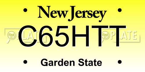 C65HTT New Jersey License Plate