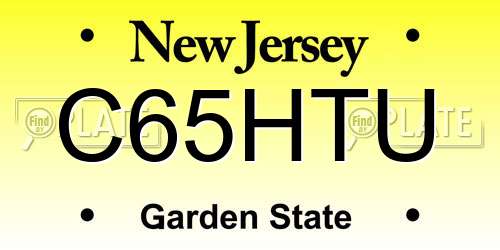 C65HTU New Jersey License Plate