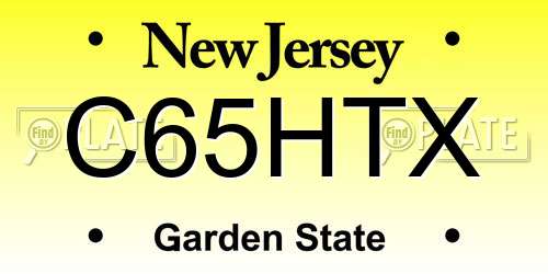 C65HTX New Jersey License Plate