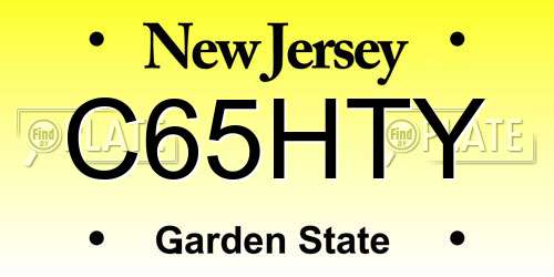 C65HTY New Jersey License Plate