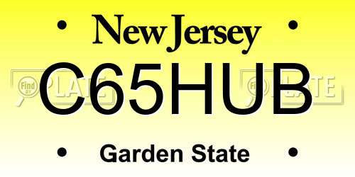 C65HUB New Jersey License Plate