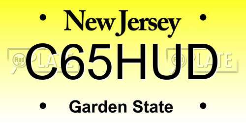 C65HUD New Jersey License Plate