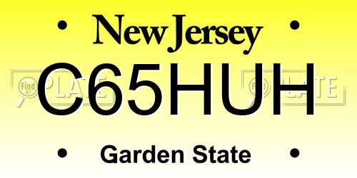 C65HUH New Jersey License Plate