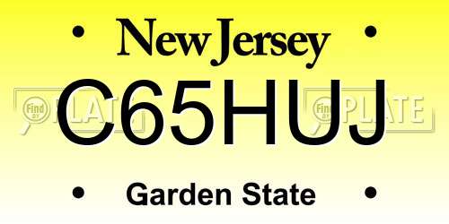C65HUJ New Jersey License Plate