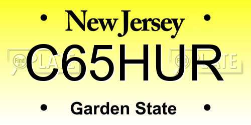 C65HUR New Jersey License Plate