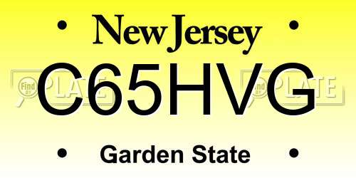 C65HVG New Jersey License Plate