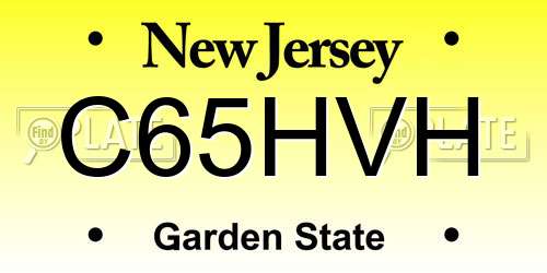 C65HVH New Jersey License Plate