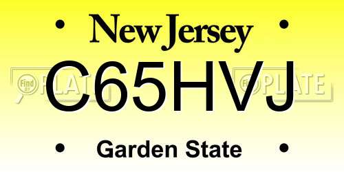 C65HVJ New Jersey License Plate