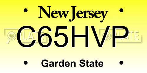 C65HVP New Jersey License Plate