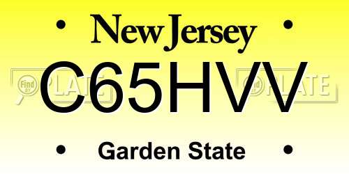 C65HVV New Jersey License Plate