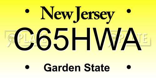 C65HWA New Jersey License Plate