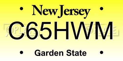C65HWM New Jersey License Plate