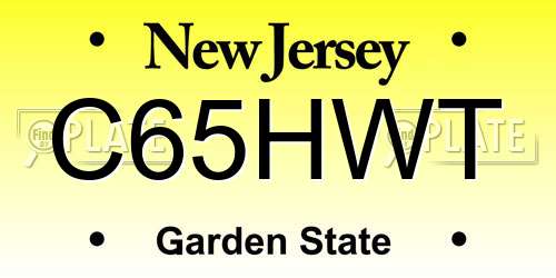 C65HWT New Jersey License Plate