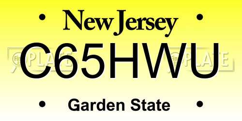C65HWU New Jersey License Plate