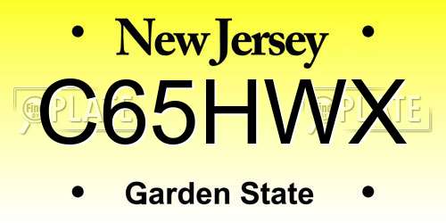 C65HWX New Jersey License Plate