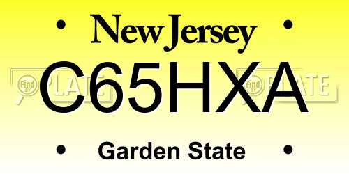 C65HXA New Jersey License Plate