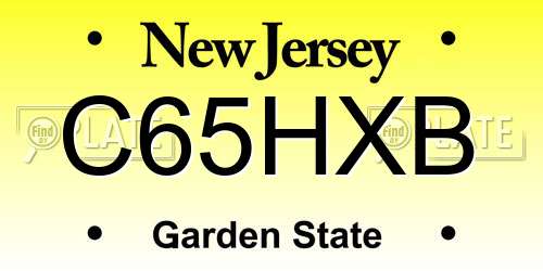 C65HXB New Jersey License Plate