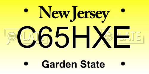 C65HXE New Jersey License Plate