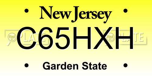 C65HXH New Jersey License Plate
