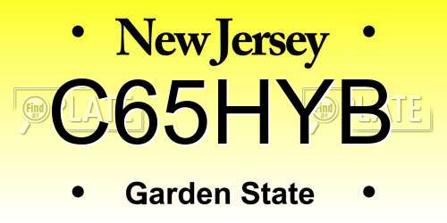 C65HYB New Jersey License Plate