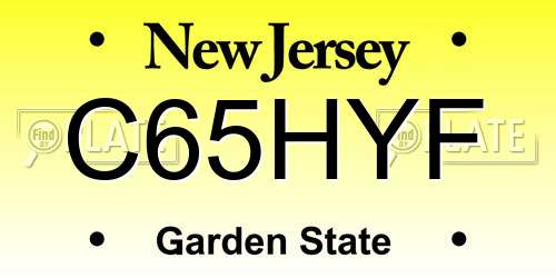 C65HYF New Jersey License Plate