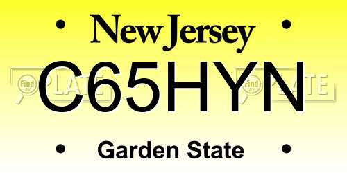 C65HYN New Jersey License Plate