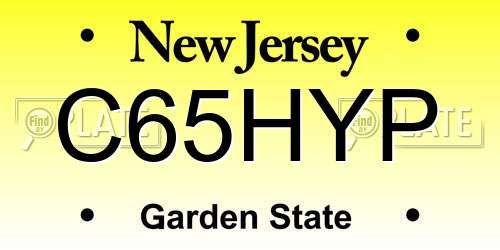 C65HYP New Jersey License Plate