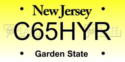 C65HYR New Jersey License Plate