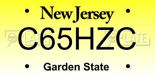 C65HZC New Jersey License Plate