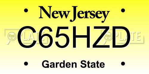 C65HZD New Jersey License Plate