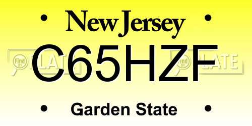 C65HZF New Jersey License Plate