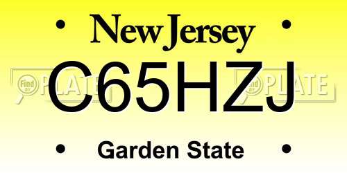 C65HZJ New Jersey License Plate