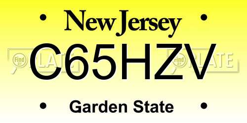 C65HZV New Jersey License Plate