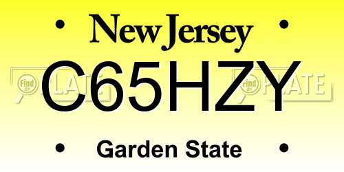 C65HZY New Jersey License Plate