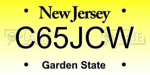 C65JCW New Jersey License Plate