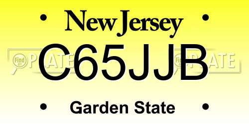 C65JJB New Jersey License Plate